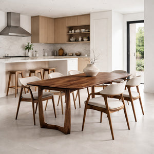 Organic Modern Dining Table With Sculptural Base For Dining Room