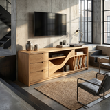 Industrial Wooden TV Cabinet Contemporary Loft Living
