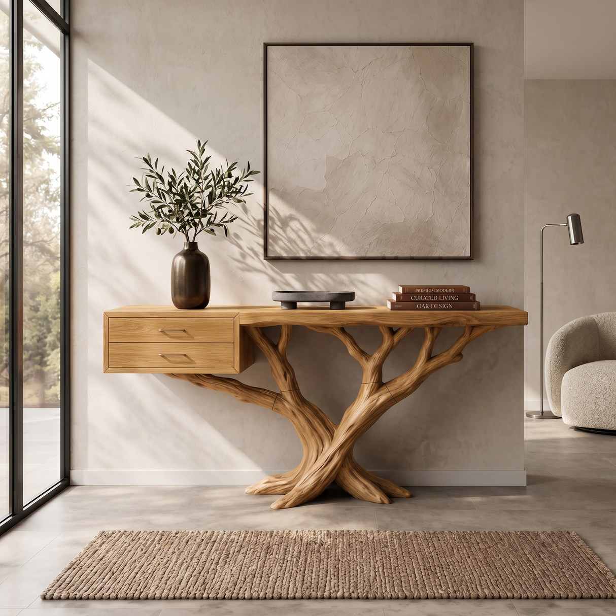 Modern Tree Root Console Table Luxury Entryway