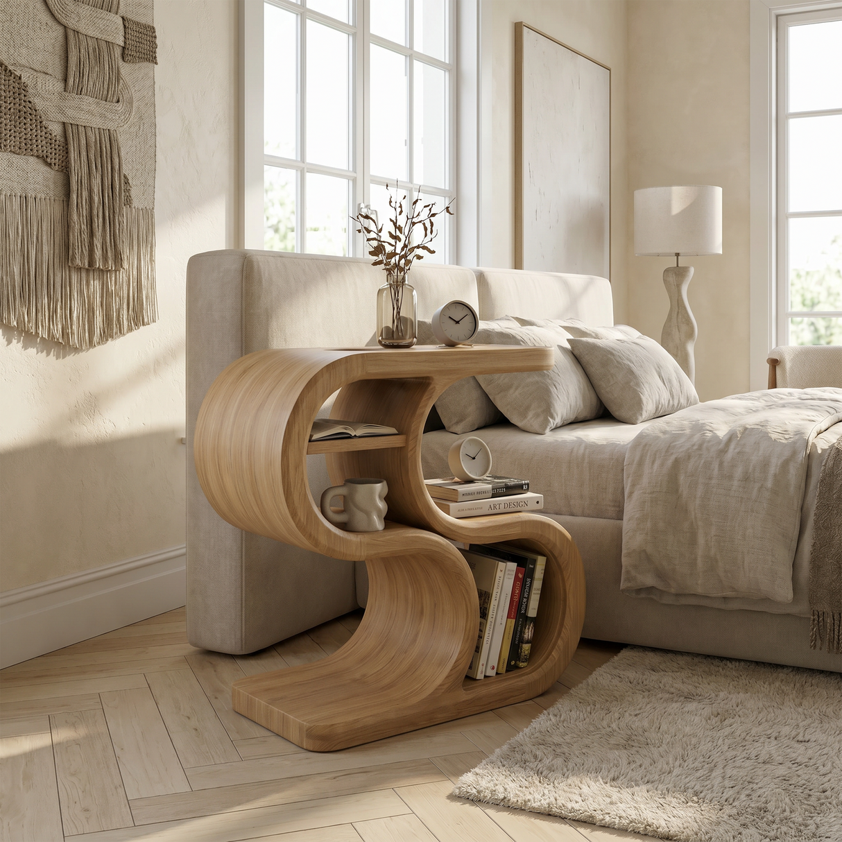 Scandinavian Organic Accent Table For Resort Interior Space