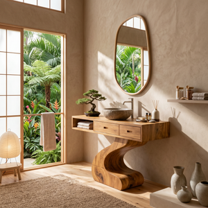 Contemporary Sculpted Vanity For Modern Bathroom Interior
