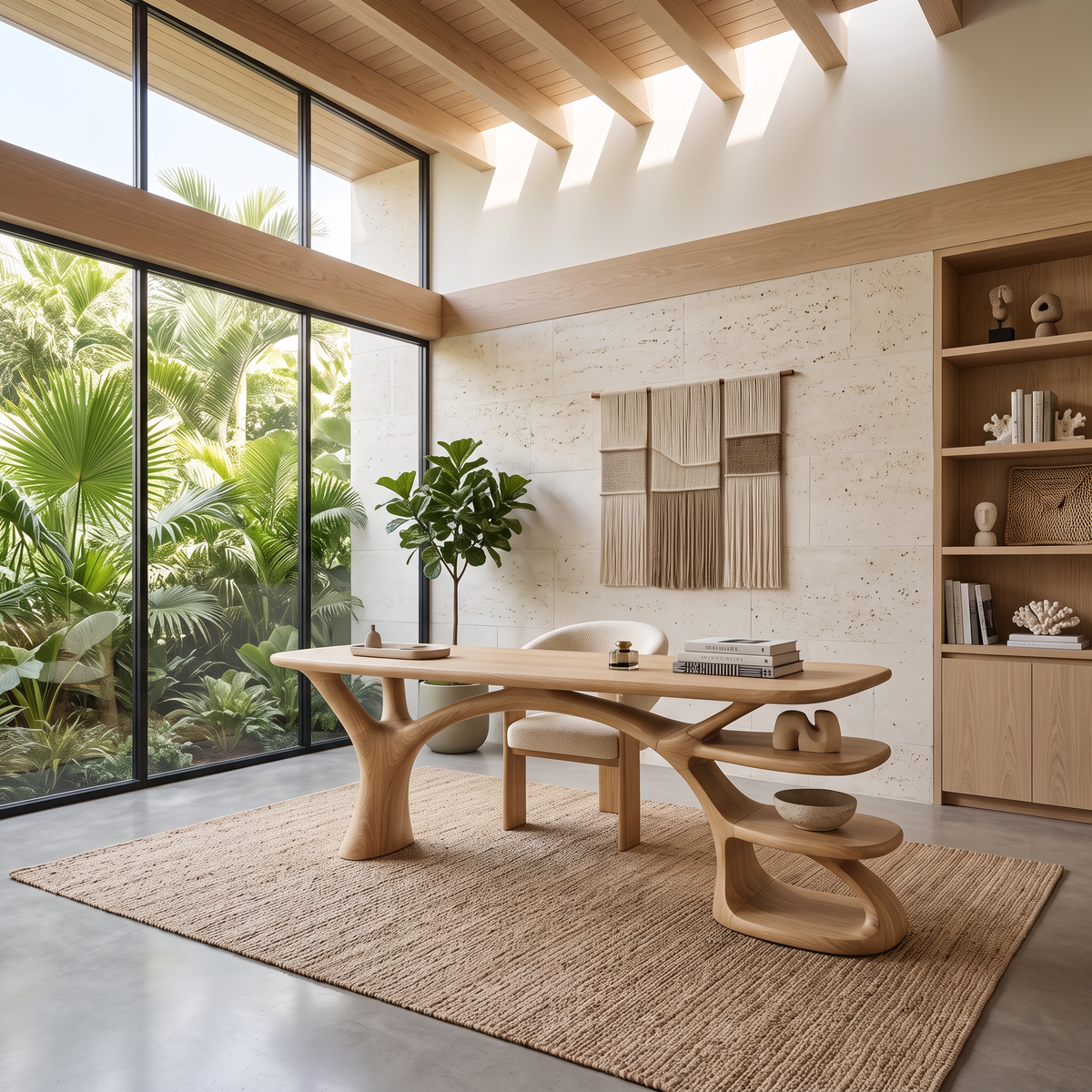 Modern Organic Form Study Desk Bedroom Workspace