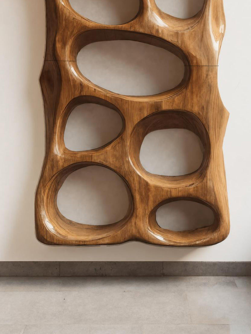 Modern Sculptural Vertical Wall Art For Living Room Decor