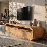 Luxury Monkeypod Media Console For Modern Interior