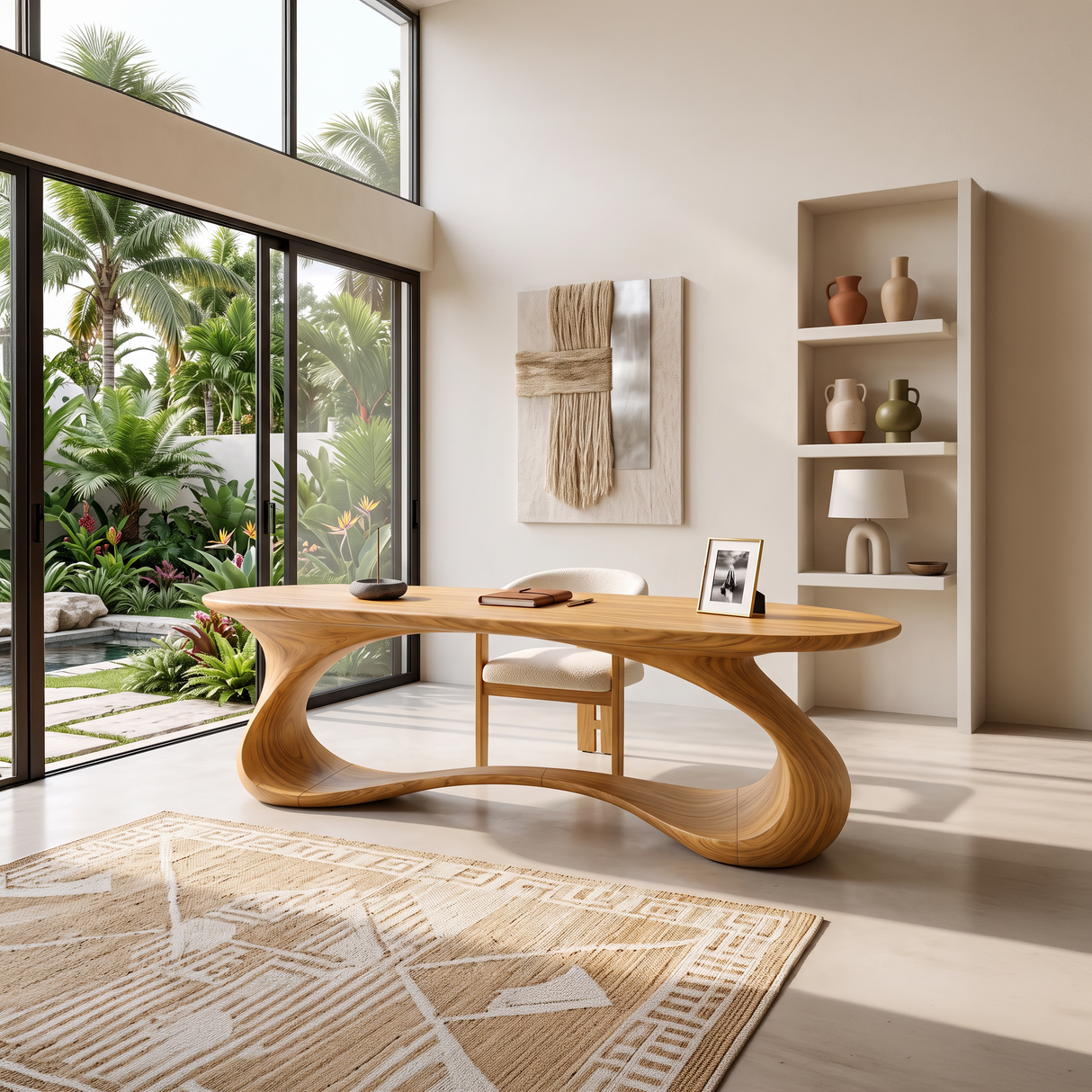 Rustic Sculptural Work Desk Living Room Studio