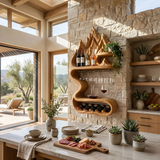 Rustic Sculptural Bottle Holder For Home Decor