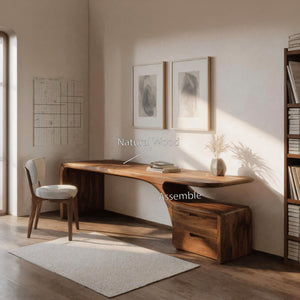 Organic Desk With Drawer Storage For Home Office