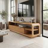 Sculptural Entertainment Console Modern Luxury Living