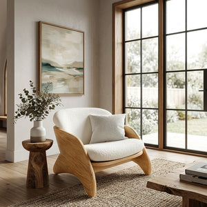 Contemporary Natural Wood Chair For Living Room Decor