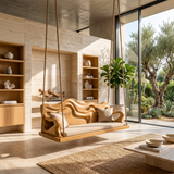 Modern Carved Crest Indoor Swing Open Living Interior
