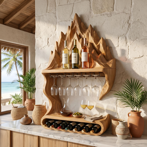 Contemporary Mountain Wine Storage Shelf For Lounge Area
