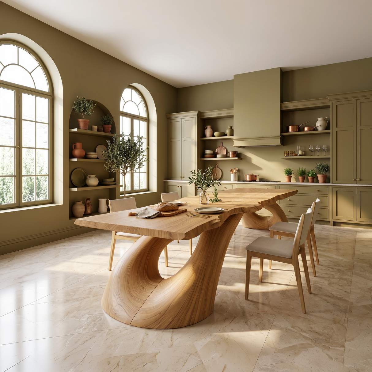 Modern Live Edge Dining Table For Open Concept Dining
