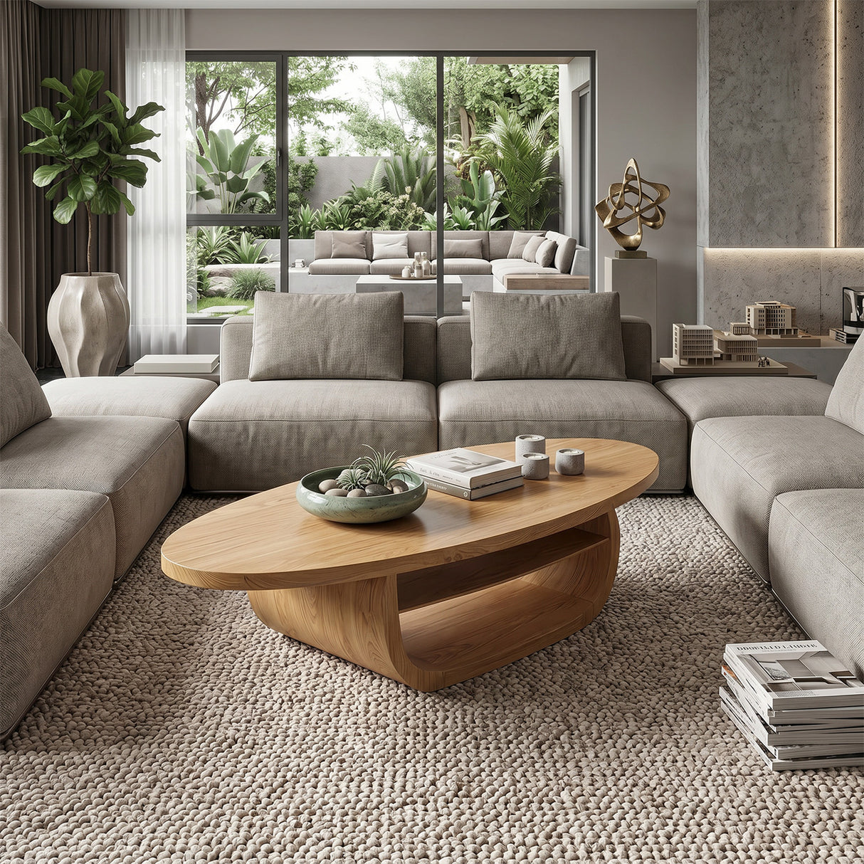 Modern Solid Wood Low Coffee Table For Living Room Furniture Decor