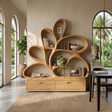 Organic Curved Bookcase For Modern Living Room