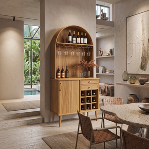Classic Wine Cabinet With Storage For Dining Room