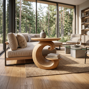 Organic Curved Side Table Forest Living Room