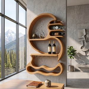 Rustic Wall Mounted Wine Display For Lounge Area