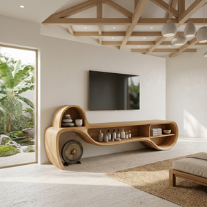 Modern Floating TV Console For Family Lounge Interior
