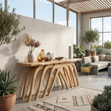 Modern Flowing Console Table Luxury Living Room