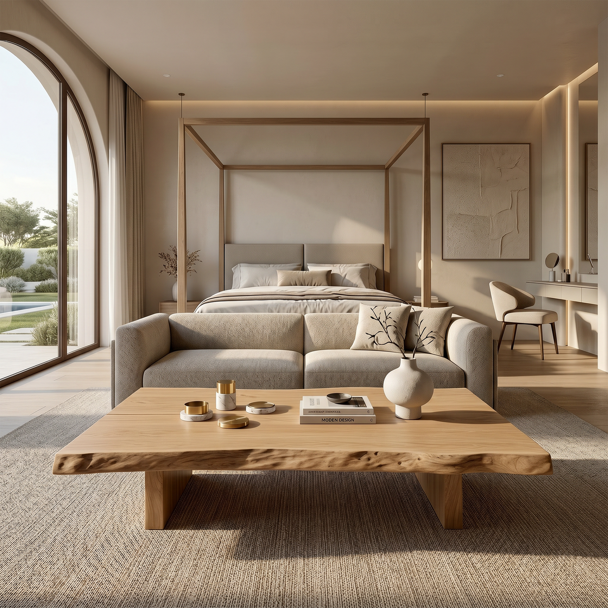 Organic Coffee Table For Tropical Villa Lounge