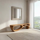 Modern Organic Natural Wood Bench For Entryway Decor