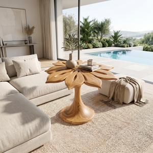 Organic Leaf Top Accent Table Luxury Living Room
