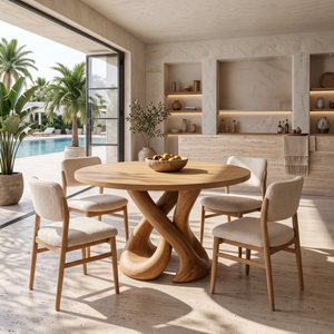 Contemporary Dining Table Organic Spiral Base For Modern Kitchen