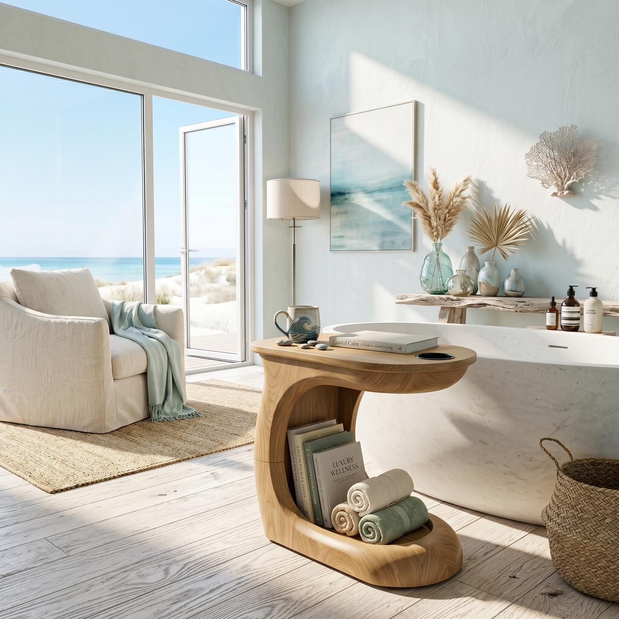 Contemporary Sculptural Side Table For Penthouse Interior Space