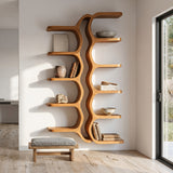 Organic Sculpture Wooden Wall Mounted Shelf For Living Room