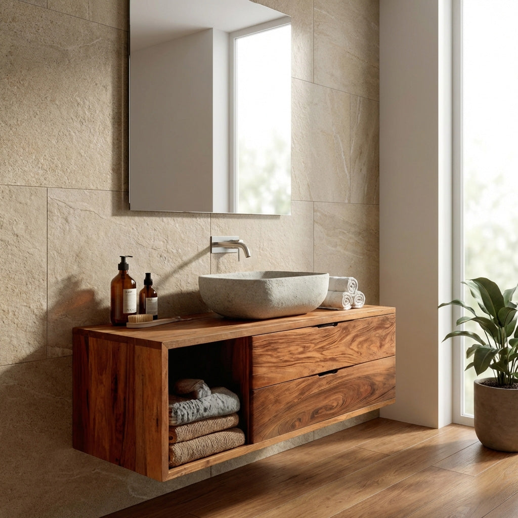 Contemporary Wooden Bathroom Vanity For Bathroom