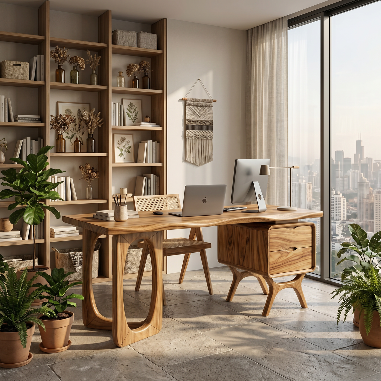 Organic Live Edge Executive Desk Modern Office