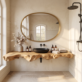 Live Edge Solid Wood Vanity For Rustic Bathroom