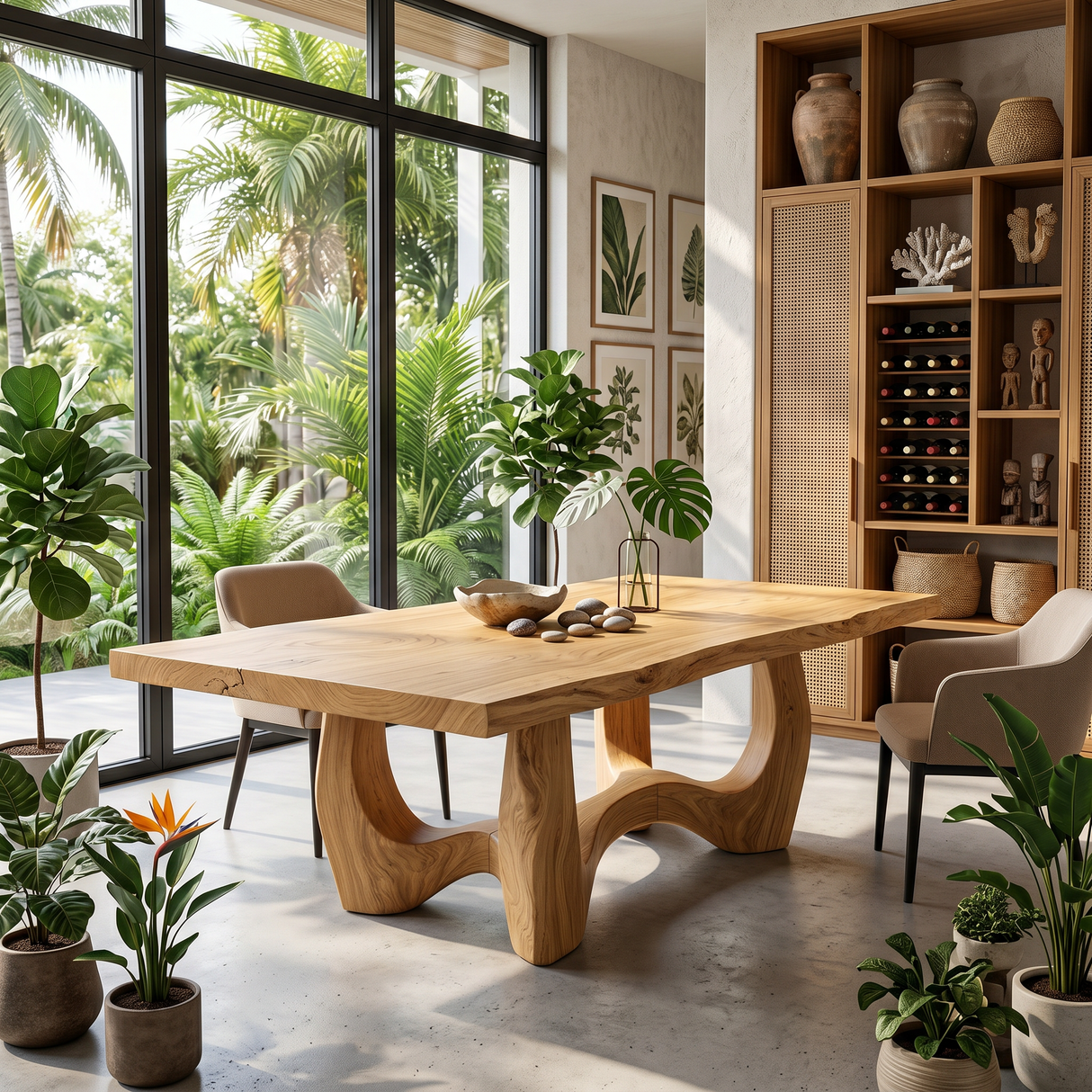 Live Edge Banquet Table For Wine Dining Room