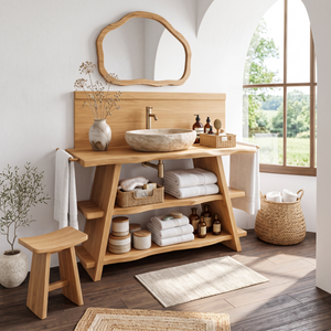 Rustic Vanity With Drawer For Compact Bathroom Spaces