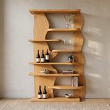 Organic Live Edge Wooden Standing Shelf For Living Room