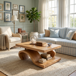 Organic Wood Coffee Table For Modern Lounge
