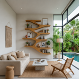 Minimalist Wood Floating Bookshelf For Living Space