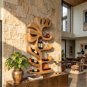Farmhouse Wall Wine Rack For Apartment Bar Display Feature
