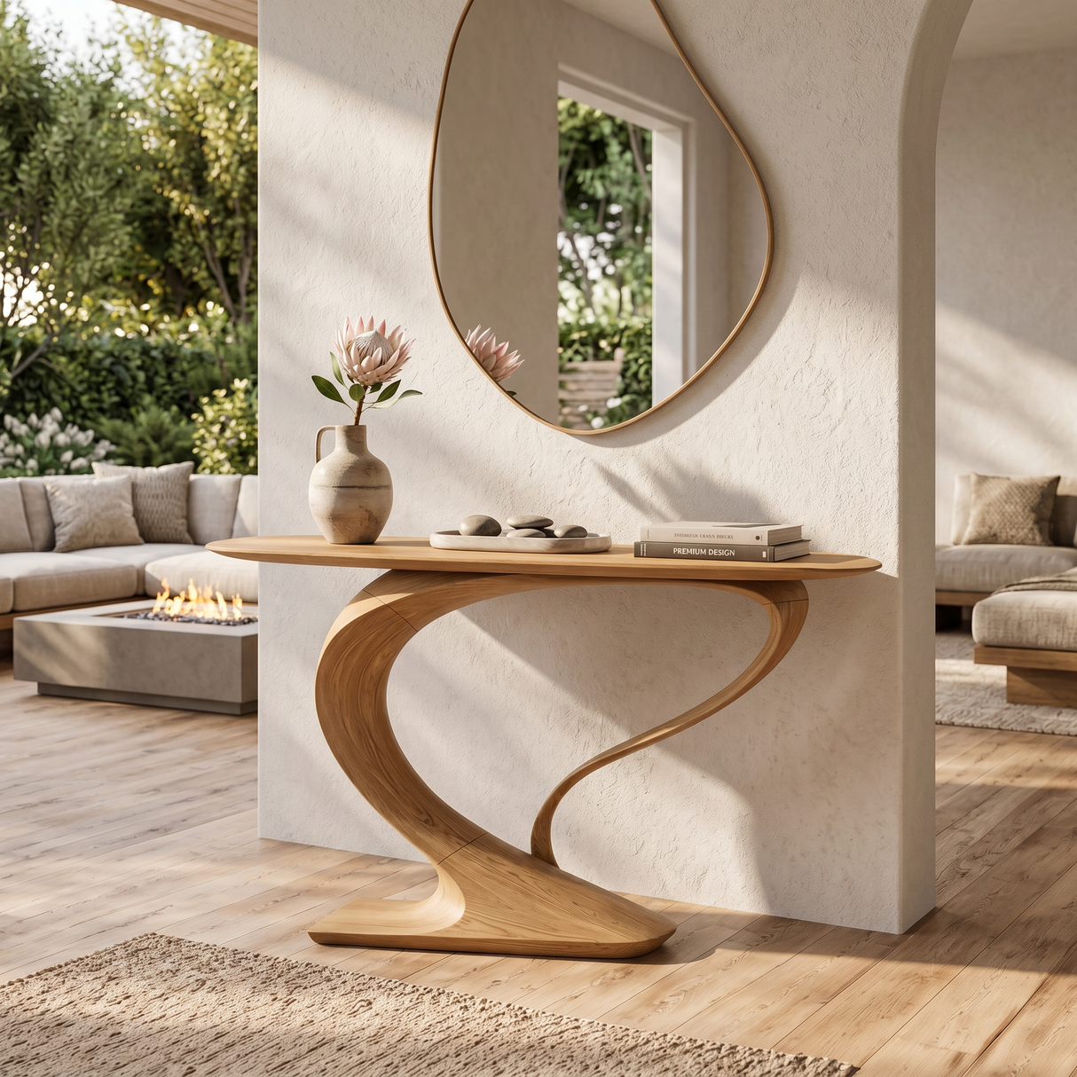 Contemporary Curved Console Table Modern Residence