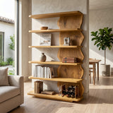 Scandinavian Natural Wood Standing Shelf For Corner Space