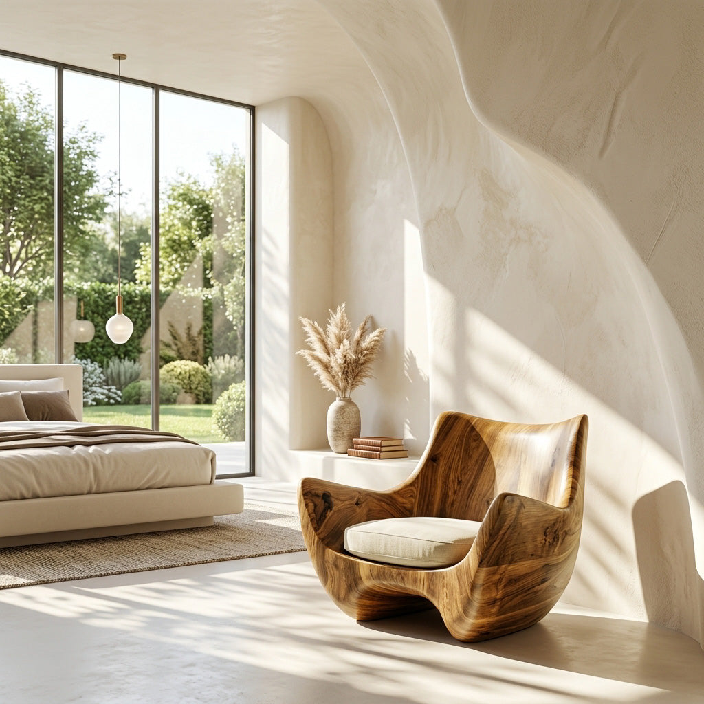Organic Natural Wood Chair For Living Room