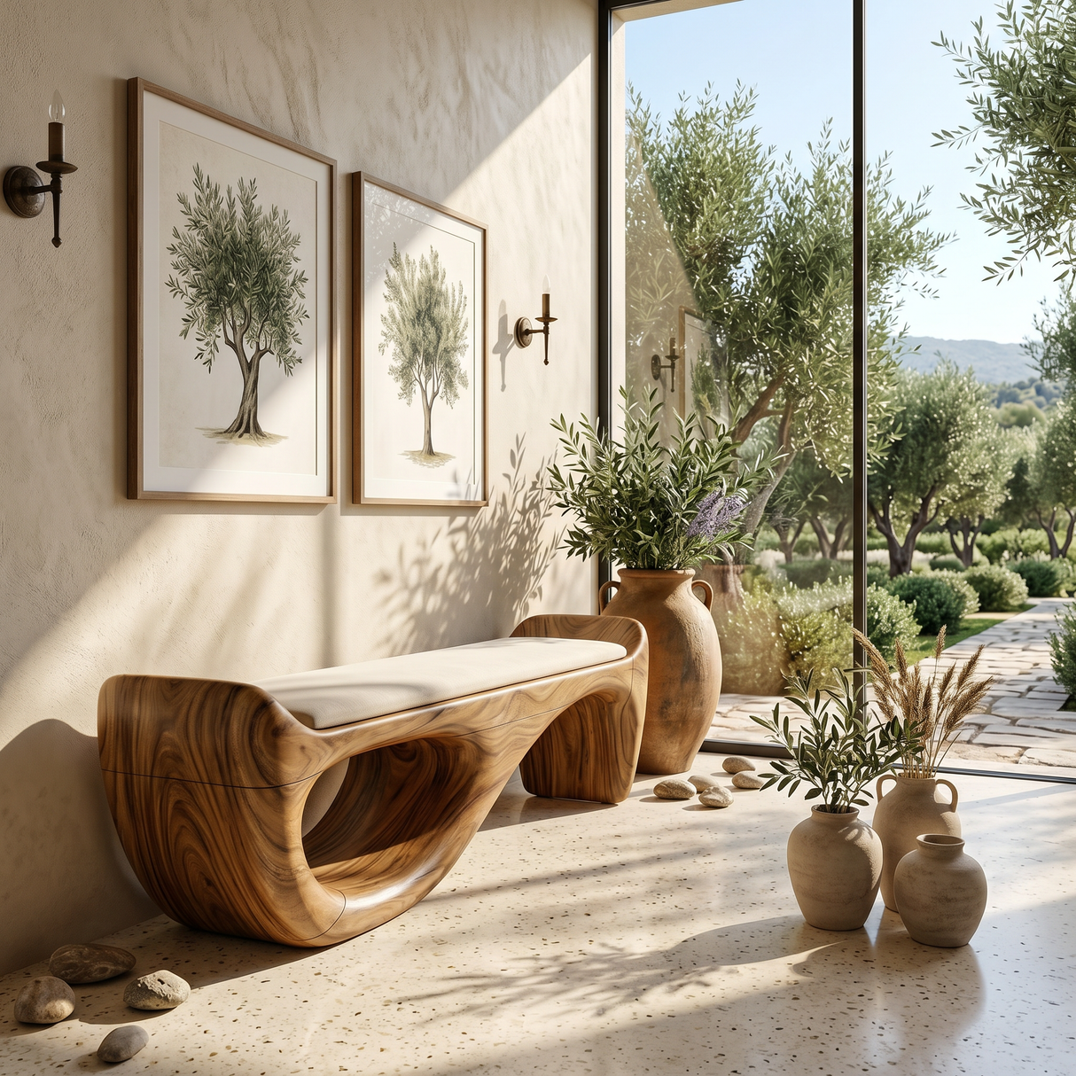 Designer Entryway Bench Organic Modern Home