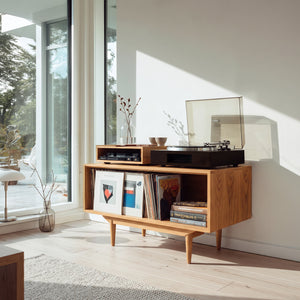 Scandinavian Wooden Record Player Cabinet For Living Room