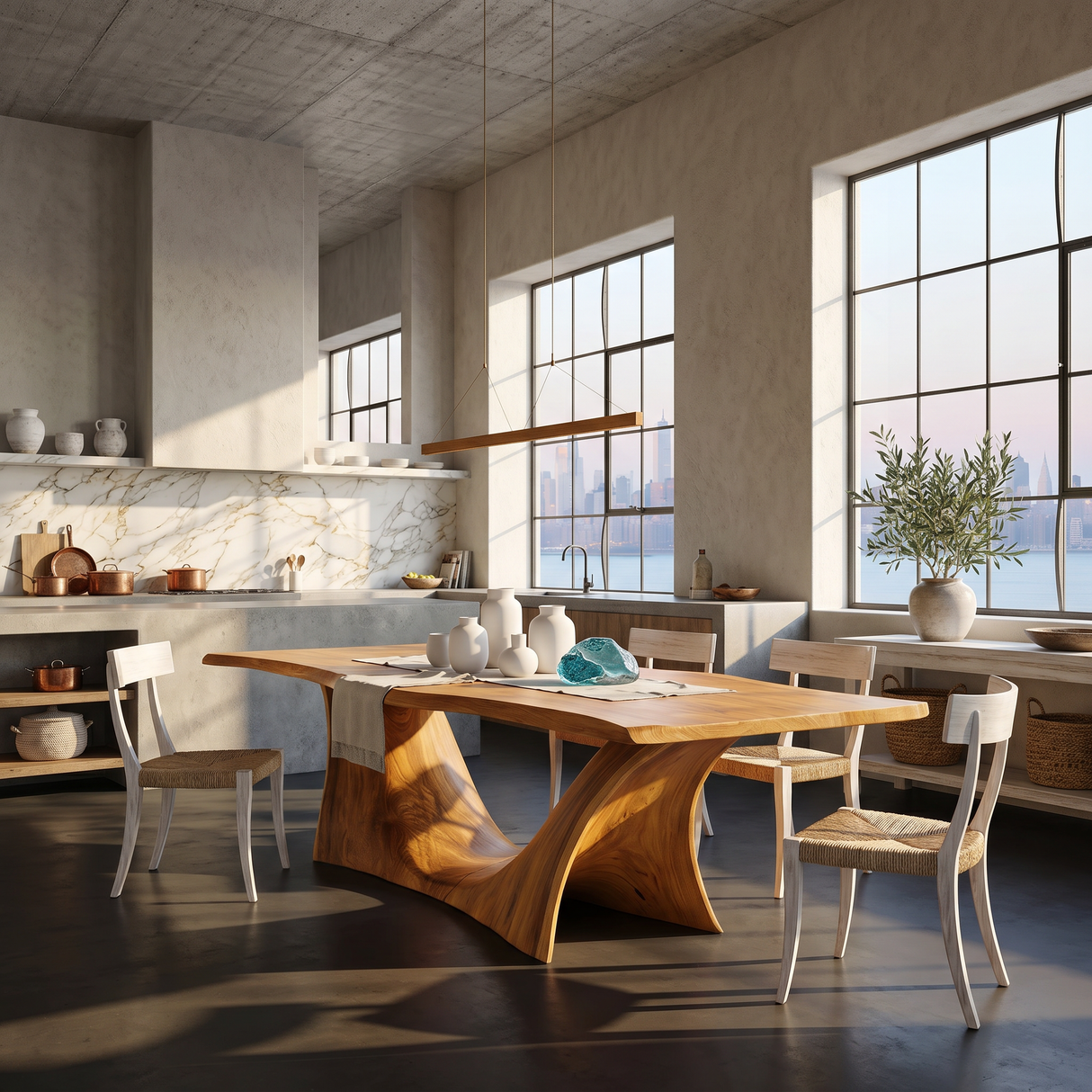 Scandinavian Freeform Dining Table For Family Dining Room