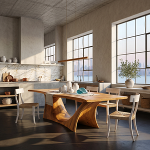 Scandinavian Freeform Dining Table For Family Dining Room