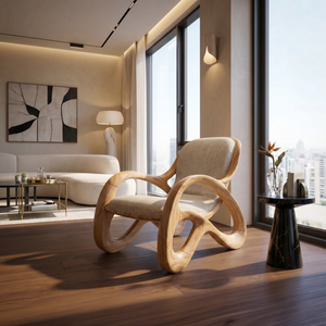 Premium Walnut Armchair for Open-Concept Modern Living Spaces
