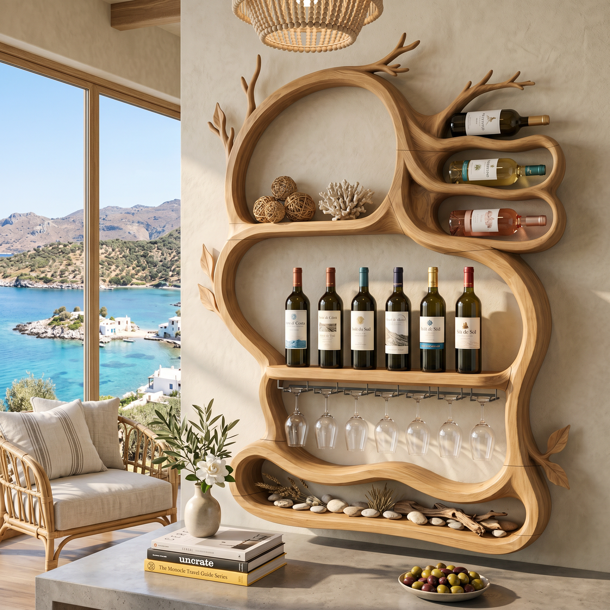 Modern Artistic Wine Storage Rack For Living Room