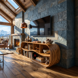 Contemporary Rounded TV Console For Open Living Space