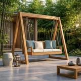 Tropical Wooden Garden Swing Backyard Lounge Seating