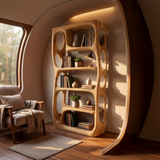 Contemporary Artistic Bookshelf Storage Organizer For Living Room